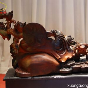 Tượng Phật Di Lặc Tam Tiểu Vác Đào Gỗ Trắc