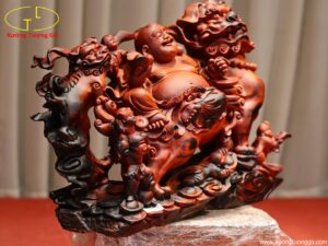 Tượng Di Lặc Ngự Nghê Gỗ Trắc