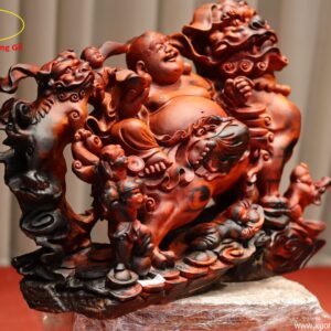 Tượng Di Lặc Ngự Nghê Gỗ Trắc