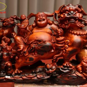 Tượng Di Lặc Ngự Nghê Gỗ Trắc