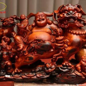 Tượng Di Lặc Ngự Nghê Gỗ Trắc