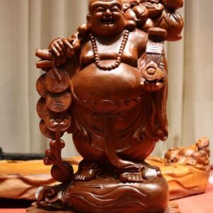Tượng Phật Di Lặc Đứng Bao Tiền Gỗ Hương