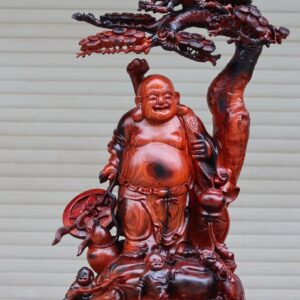 Tượng Di Lặc Tam Tiểu Ngồi Cây Tùng