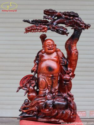 Tượng Di Lặc Tam Tiểu Ngồi Cây Tùng