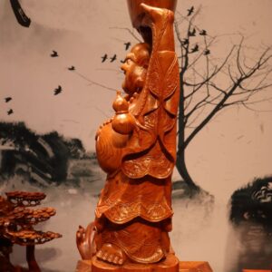 Tượng Di Lặc Dâng Vàng Gỗ Hương 80