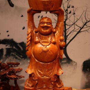 Tượng Di Lặc Dâng Vàng Gỗ Hương 80