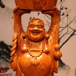 Tượng Di Lặc Dâng Vàng Gỗ Hương 80