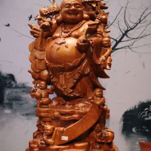 Tượng Phật Di Lặc Ngũ Tiểu Vác Cành Đào Cao 70