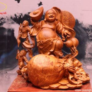 Tượng Phật Di Lặc Tam Tiểu Gỗ Nu