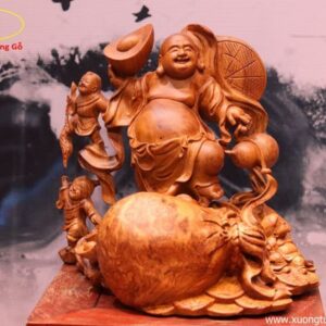 Tượng Phật Di Lặc Tam Tiểu Gỗ Nu