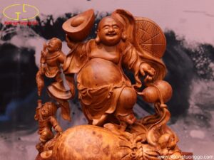 Tượng Phật Di Lặc Tam Tiểu Gỗ Nu