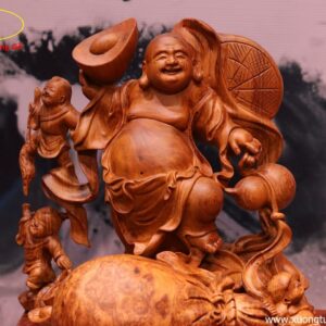 Tượng Phật Di Lặc Tam Tiểu Gỗ Nu