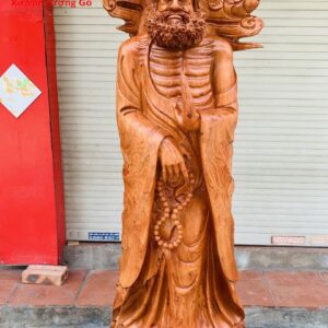 Đạt Ma Đứng Song Long Gỗ Hương Đá