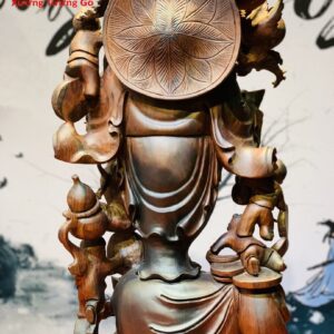Di Lặc Ngũ Phúc Đứng Bao Tiền Gỗ Trắc