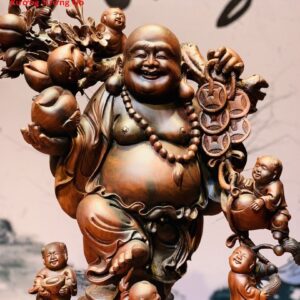 Di Lặc Ngũ Phúc Vác Cành Đào Trắc