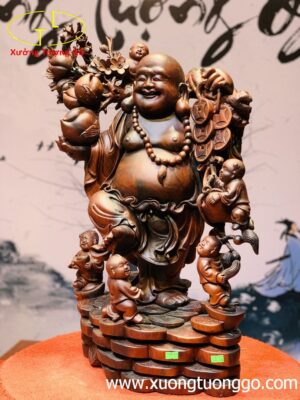 Di Lặc Ngũ Phúc Vác Cành Đào Trắc