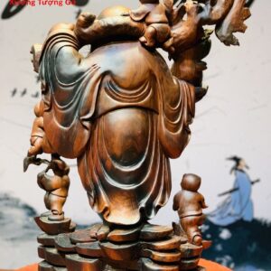 Di Lặc Ngũ Phúc Vác Cành Đào Trắc