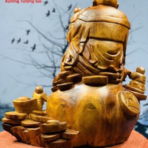 Di Lặc Tam Tiểu Ngồi Bao Tiền Gỗ Hương