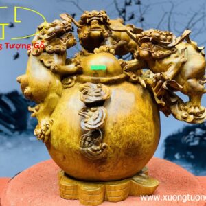 Tam Nghê Chấn Chum Tiền Gỗ Nu Hương