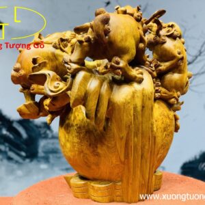 Tam Nghê Chấn Chum Tiền Gỗ Nu Hương