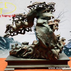 Di  Lặc  Ngũ Phúc Ngồi Gốc Tùng Gỗ Trắc