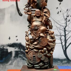 Di Lặc Tam Tiểu Đứng Núi Tiền Gỗ Trắc