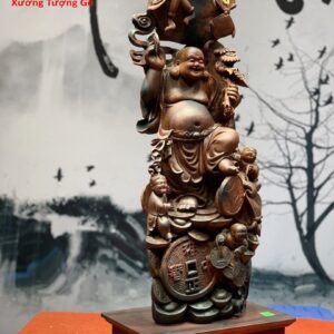 Di Lặc Tam Tiểu Đứng Núi Tiền Gỗ Trắc