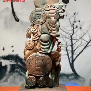 Di Lặc Tam Tiểu Đứng Núi Tiền Gỗ Trắc
