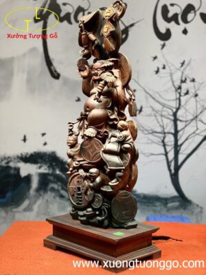 Di Lặc Tam Tiểu Đứng Núi Tiền Gỗ Trắc