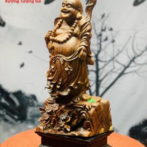 Di Lặc Đứng Hoa Gỗ Cẩm