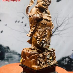 Di Lặc Đứng Hoa Gỗ Cẩm