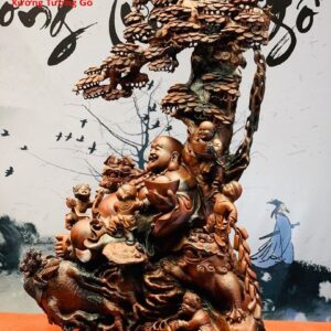 Di Lặc ngũ tiểu ngồi cây tùng hai nghê trắc đỏ đen.