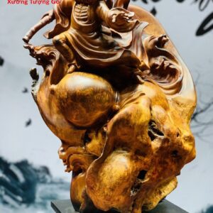 Tượng Đạt Ma Múa Võ Gỗ Nu Hương