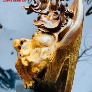 Tượng Đạt Ma Múa Võ Gỗ Nu Hương