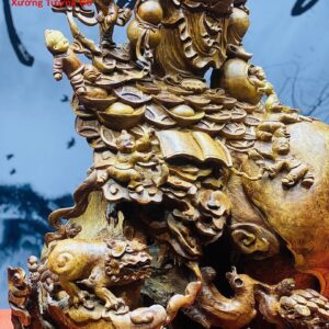 Tượng Phật Di Lặc Cửu Tiểu Vác Cành Đào Gỗ Nu Hương