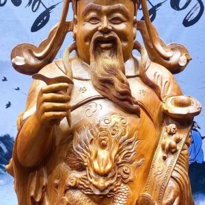 Tượng thần tài gỗ hương.