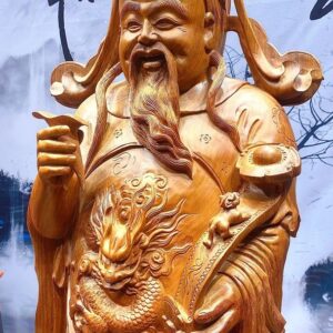 Tượng thần tài gỗ hương.