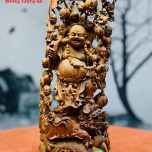 Di Lặc ngũ phúc gỗ sưa.