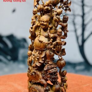 Di Lặc ngũ phúc gỗ sưa.