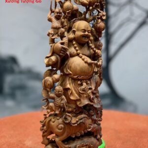 Di Lặc ngũ phúc gỗ sưa.