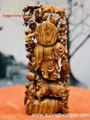 Di Lặc ngũ phúc gỗ sưa.
