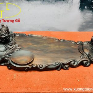 Khay trà nhị nghê gỗ trắc.