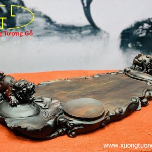 Khay trà nhị nghê gỗ trắc.