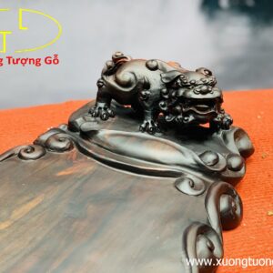 Khay trà nhị nghê gỗ trắc.