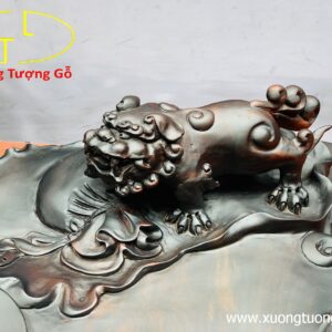 Khay trà nhị nghê gỗ trắc.