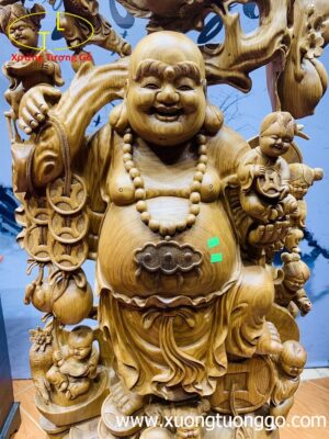 Di Lặc ngũ phúc gỗ cẩm vàng.