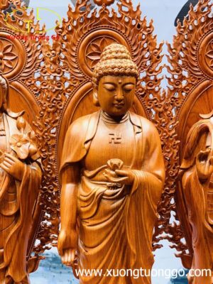 Tam Thế Phật gỗ hương đá.