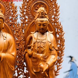 Tam Thế Phật gỗ hương đá.