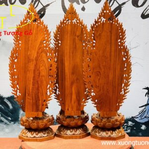 Tam Thế Phật gỗ hương đá.