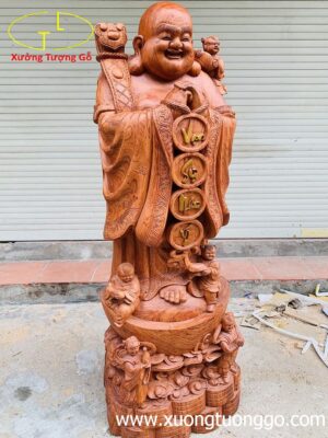 Di Lặc chúc phúc gỗ hương 1m3